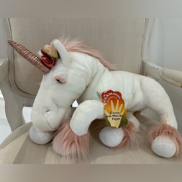 Folkmanis Other - Folkmanis NWT Unicorn Music Box Hand Puppet Large Size